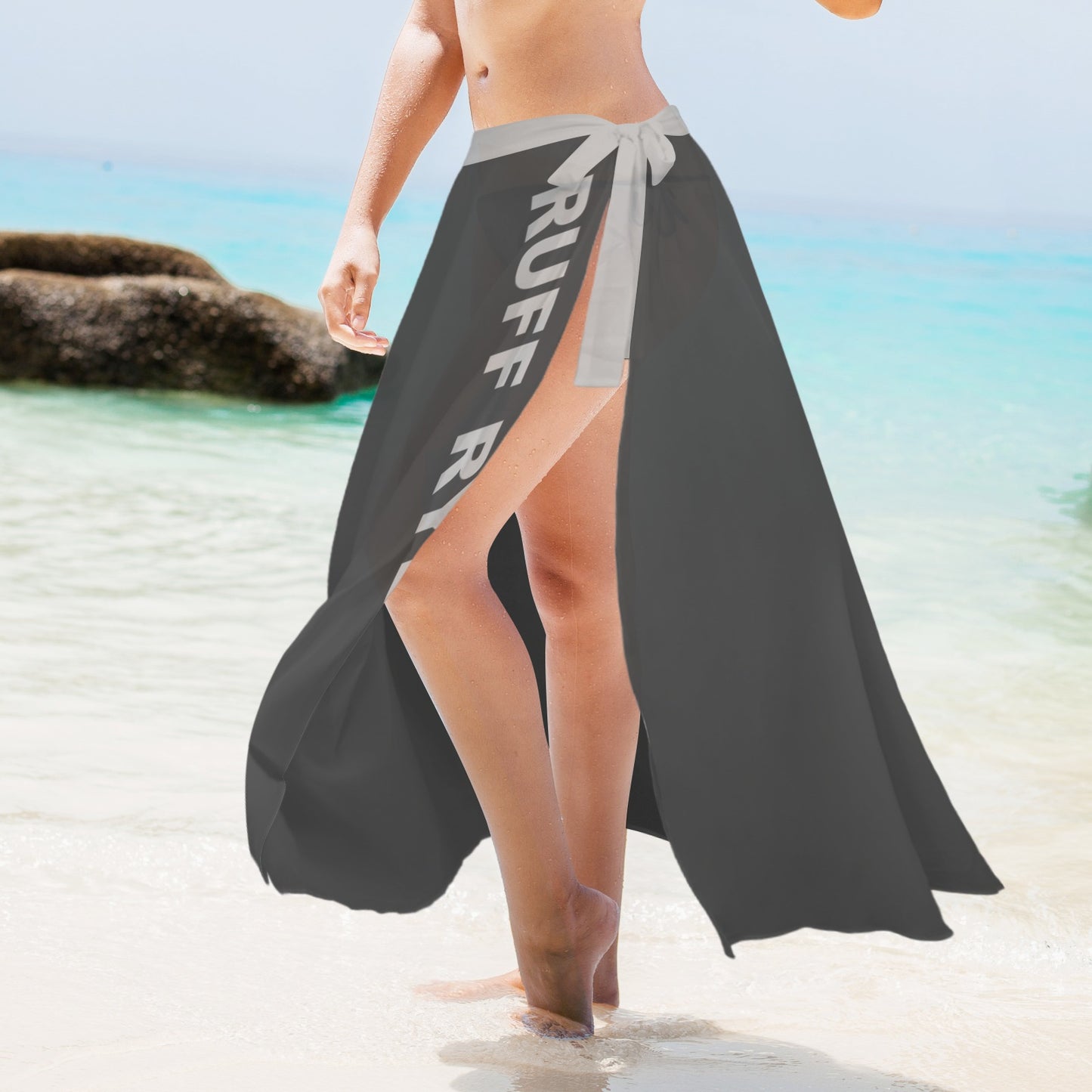 RR Long Side Knot Cover-Up Blk/Gry