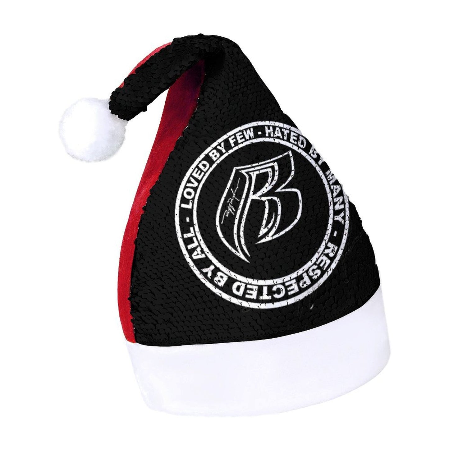 RR Christmas Color Changing Sequin Hat - Blk/Wht Circle Logo
