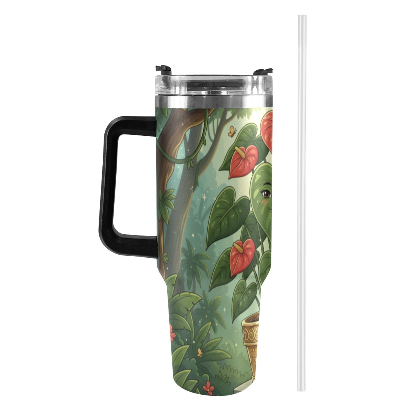 Plant Love Red Anthurium 40oz Stainless Steel Tumbler