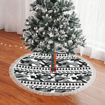 RR Christmas Thick Fringe Christmas Tree Skirt 48"x48" - Camo