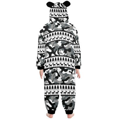 RR Christmas Onesie for Kids with Ears- Camo