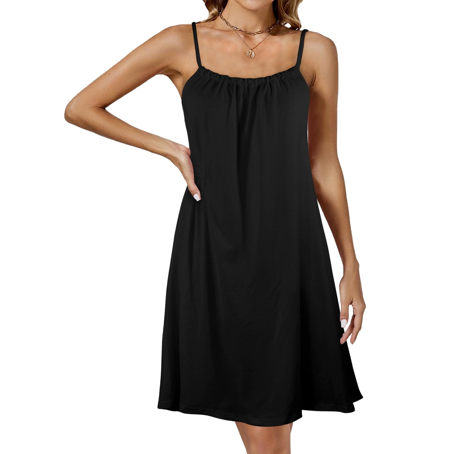 CMR Drawstring Neck Sleeveless Dress