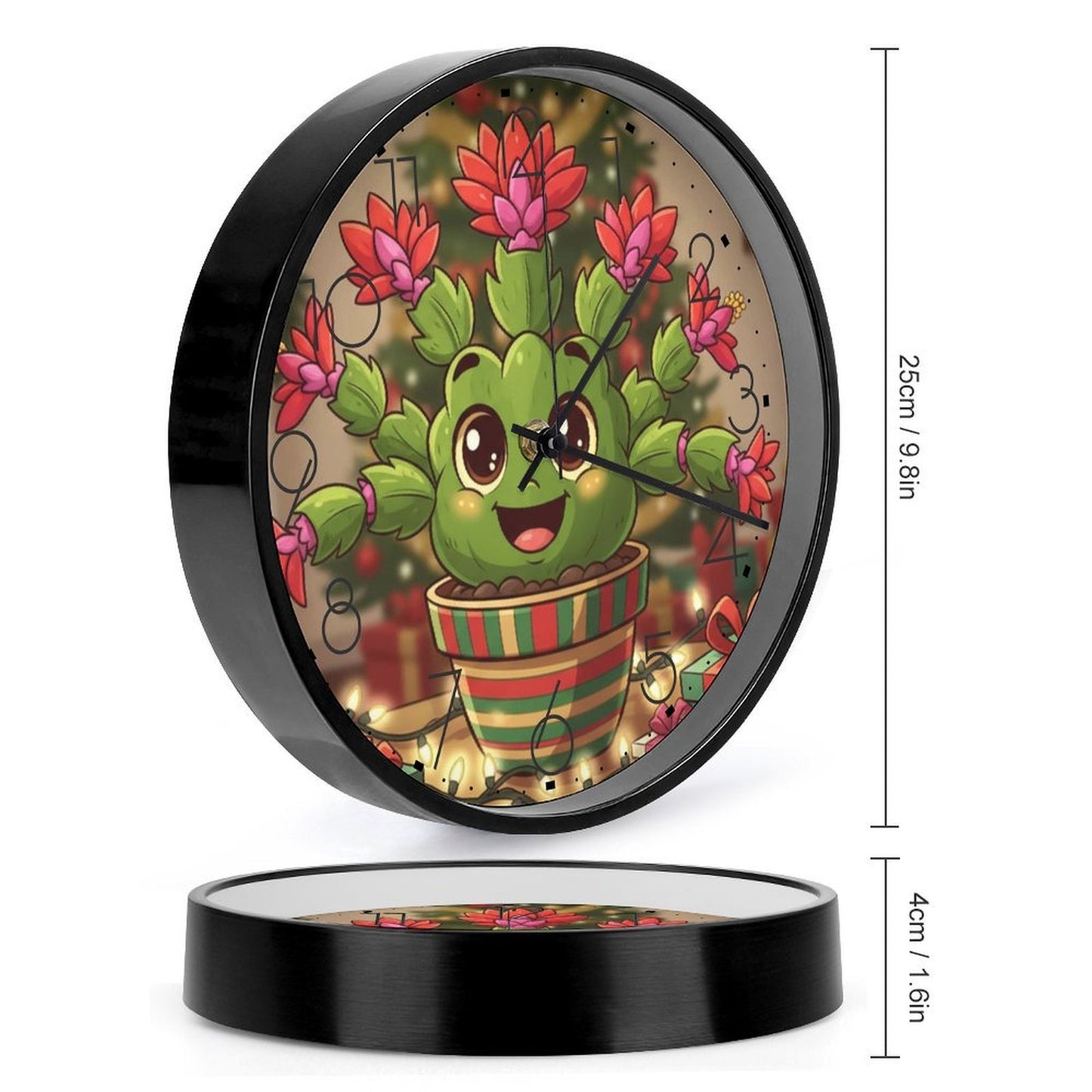 Plant Love 10x10 Wall Clock - Christmas Cactus