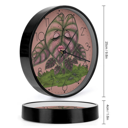 Plant Love 10x10 Wall Clock - Alocasia Pink Cuprea