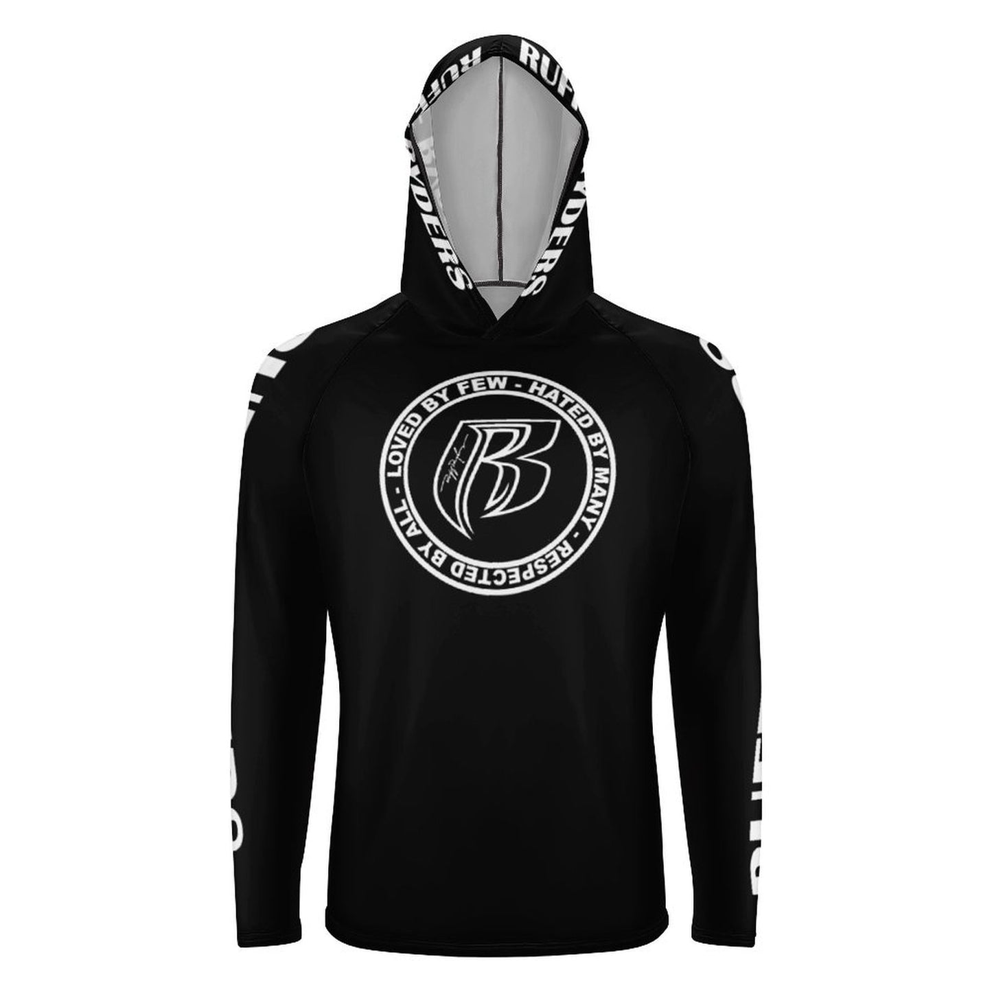 RR Long Sleeve Sun Protection Hoodie Blk - Add your name.