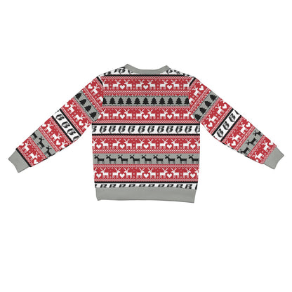 RR Christmas Women's Ribbed Poly Cardigan - Blk/Red/Gry