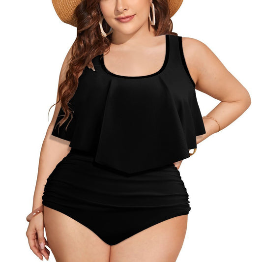 CMR Two Piece Plus Sized Flounce Swimsuit