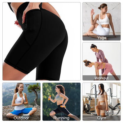 3>2 Womens Knee Length Butt Lifting Spandex Shorts Black