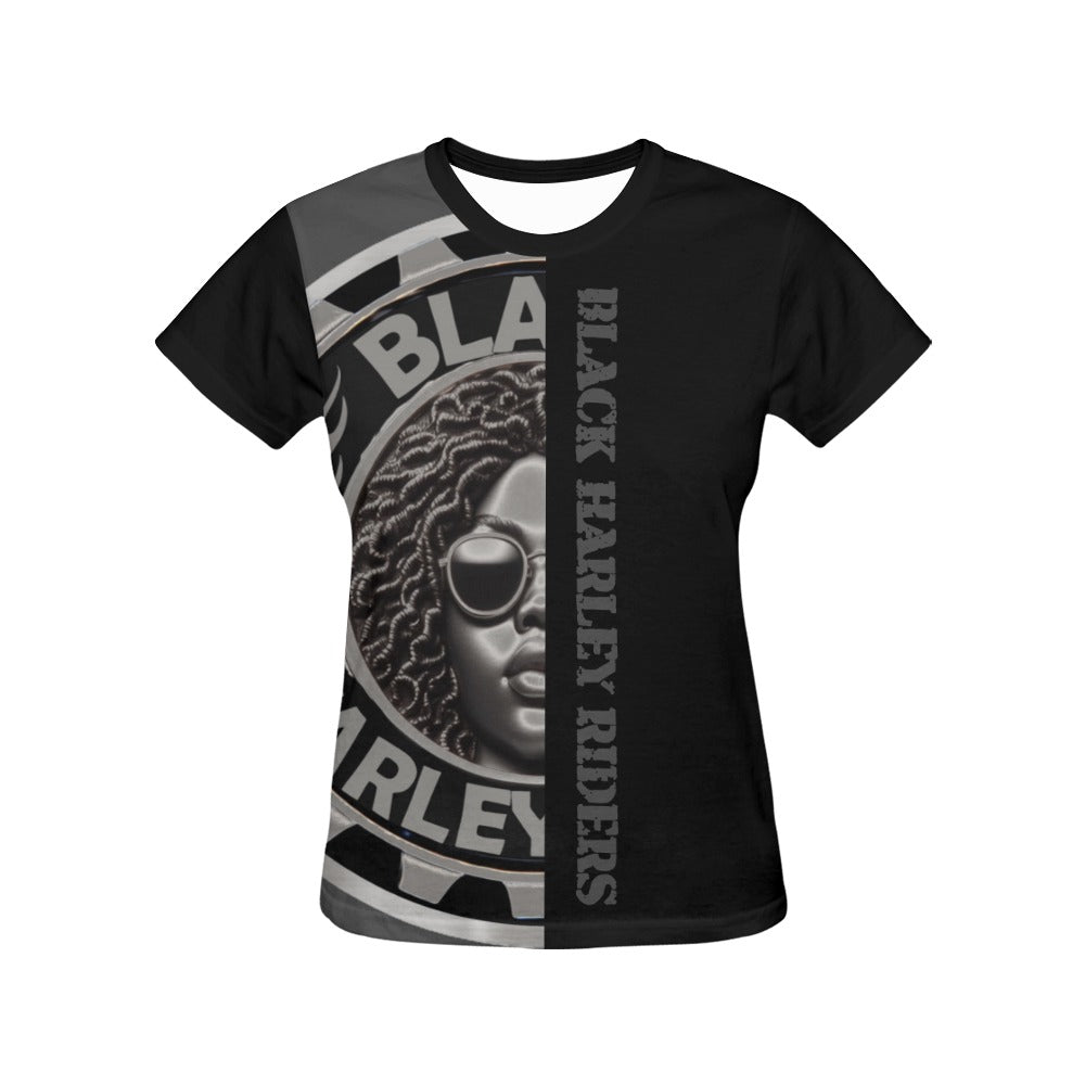 BHR Ladies T-Shirt Half Face Blk Woman - Blk