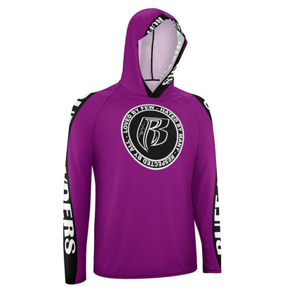 RR Long Sleeve Sun Protection Hoodie Purple - Add your name.