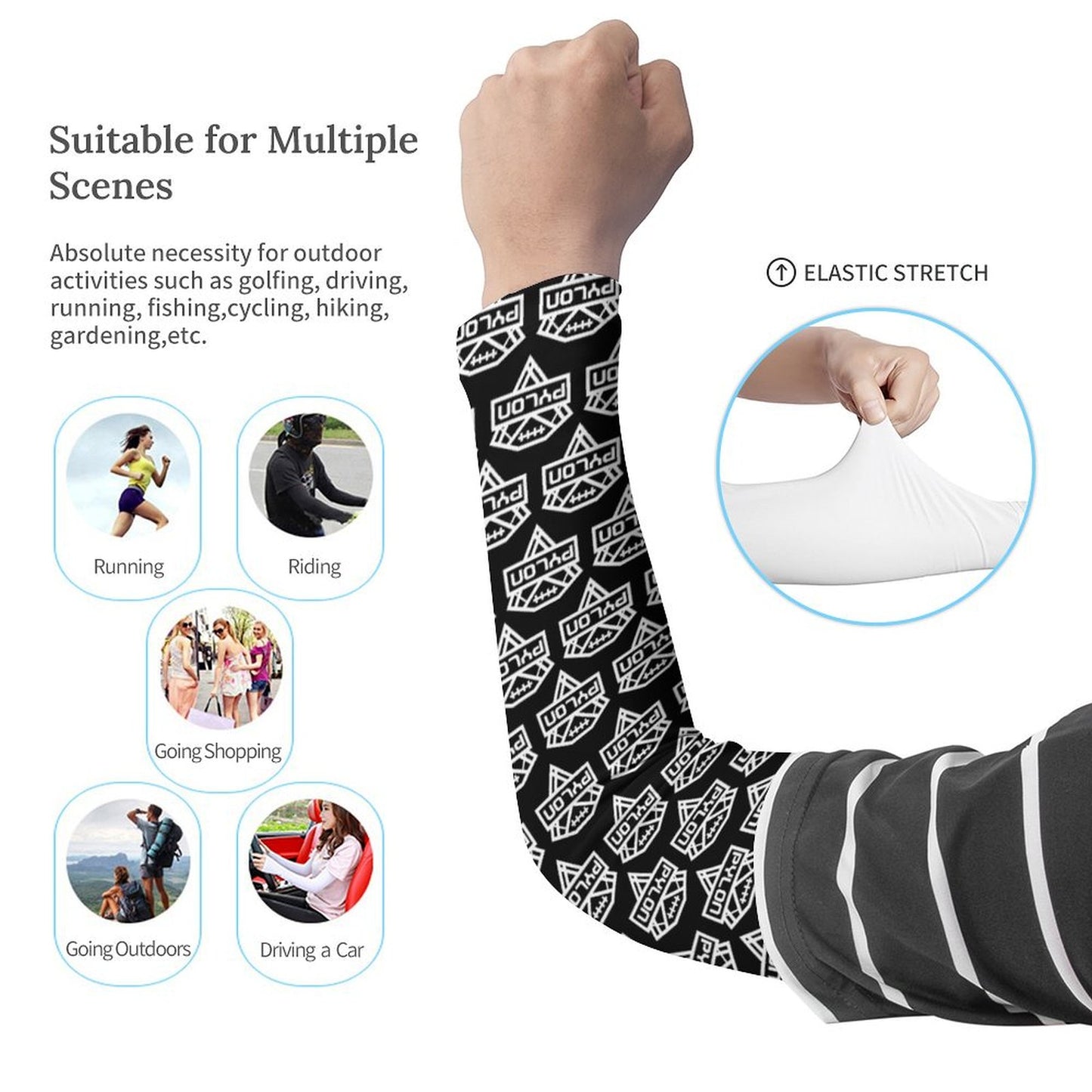Pylon Cooling Compression Arm Sleeves Blk Pylon Print