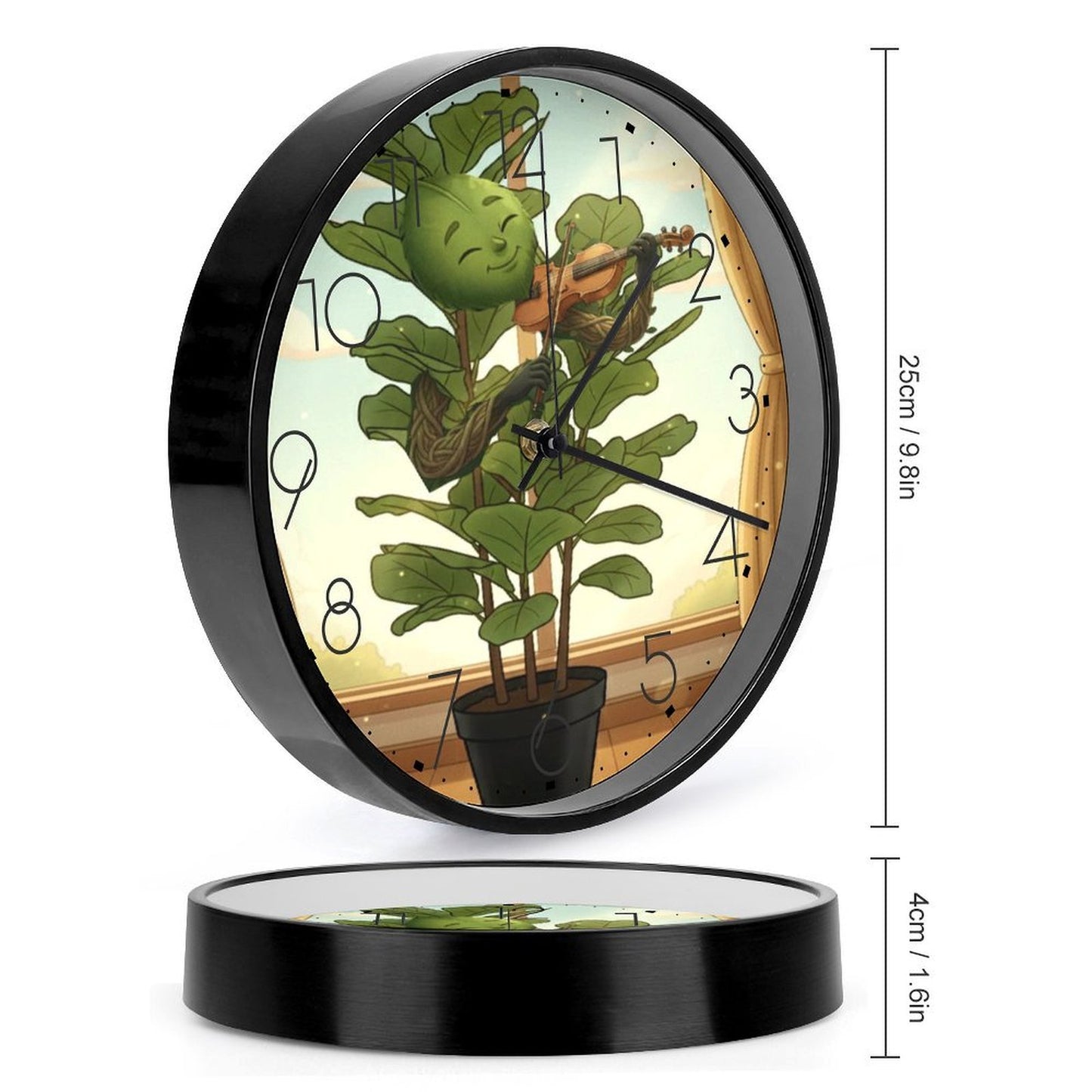 Plant Love 10x10 Wall Clock - Fiddle Leaf Fig