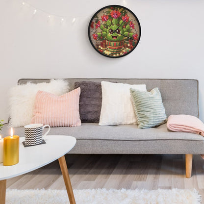 Plant Love 10x10 Wall Clock - Christmas Cactus