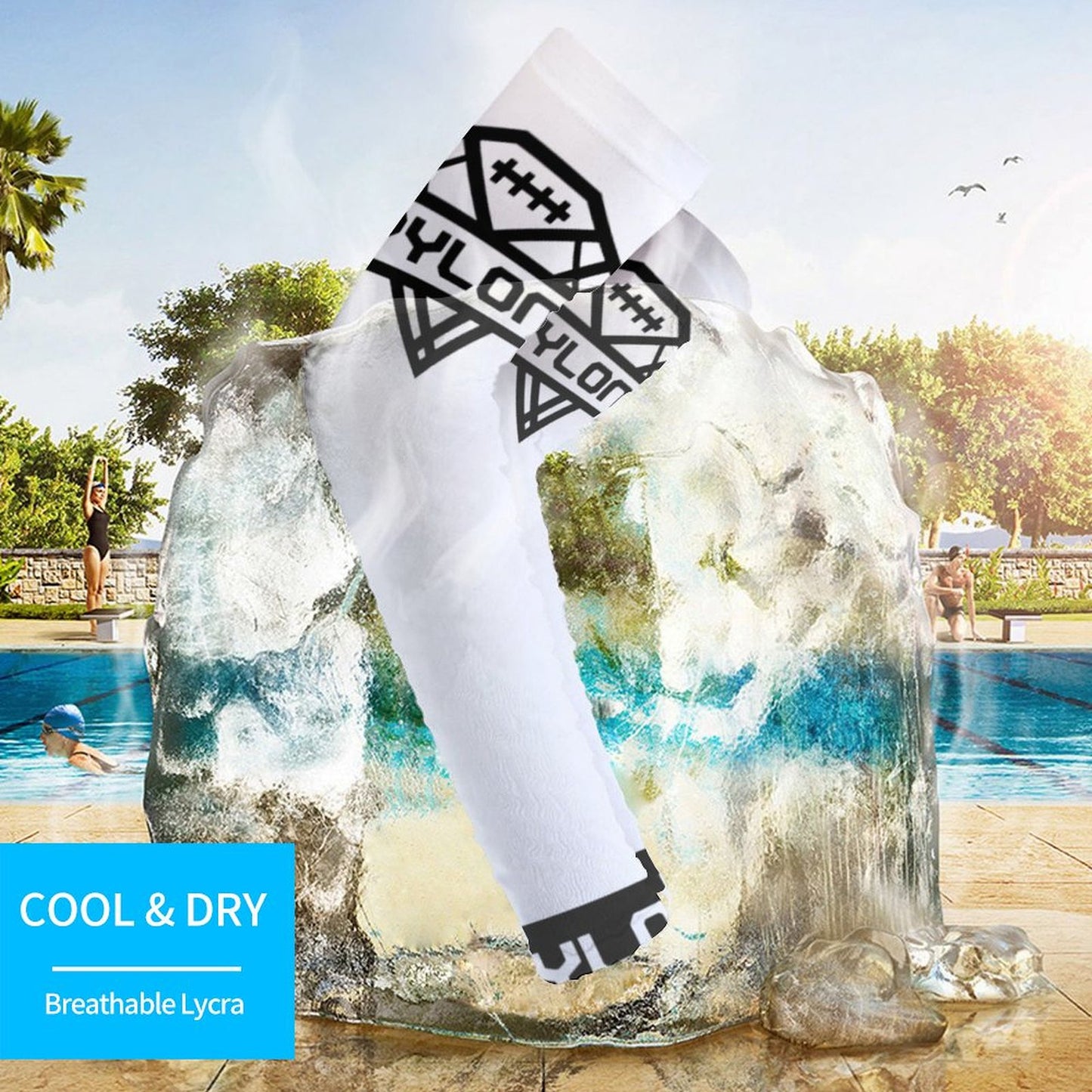 Pylon Cooling Compression Arm Sleeves White