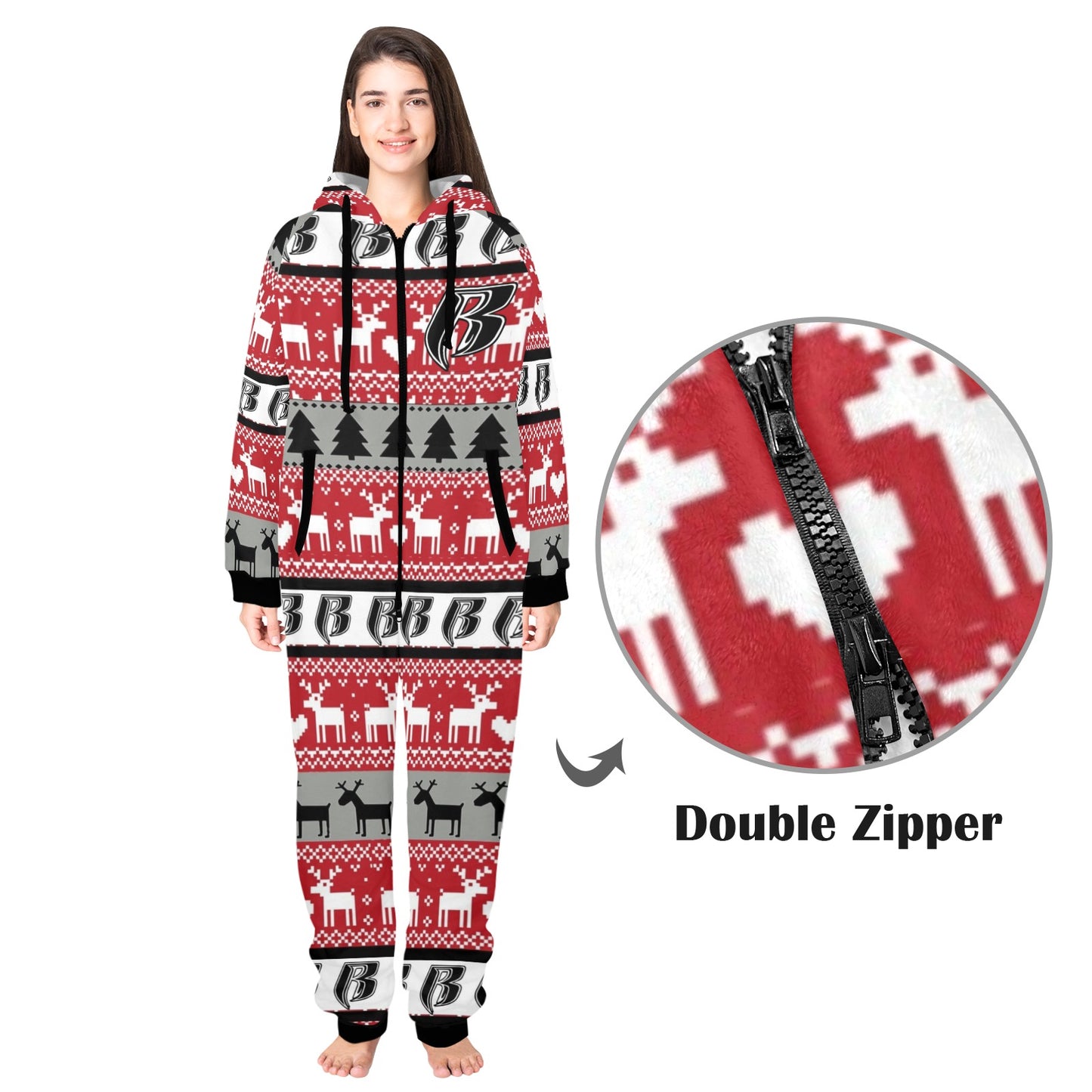 RR Christmas Onesie - Blk/Red/Gry