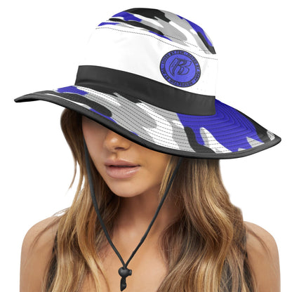 RR Wide Brim Sun Hat Royal Blue Camo