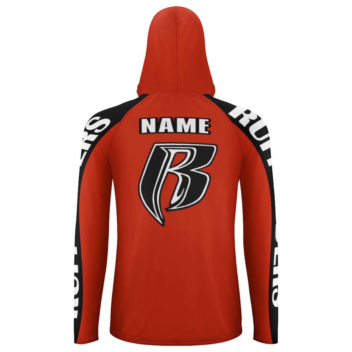 RR Long Sleeve Sun Protection Hoodie Red - Add your name.