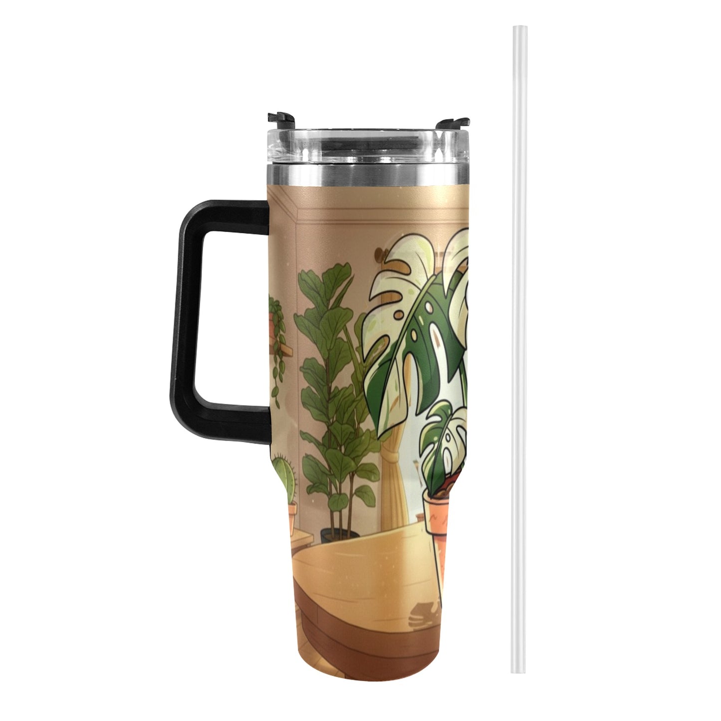 Plant Love Monstera Albo 40oz Stainless Steel Tumbler