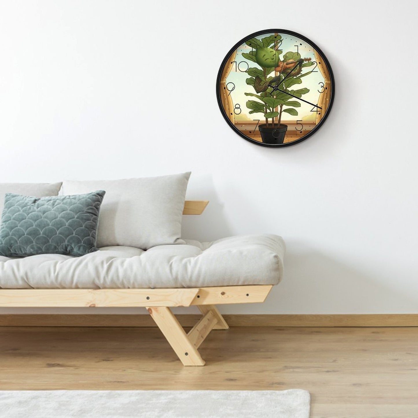 Plant Love 10x10 Wall Clock - Fiddle Leaf Fig