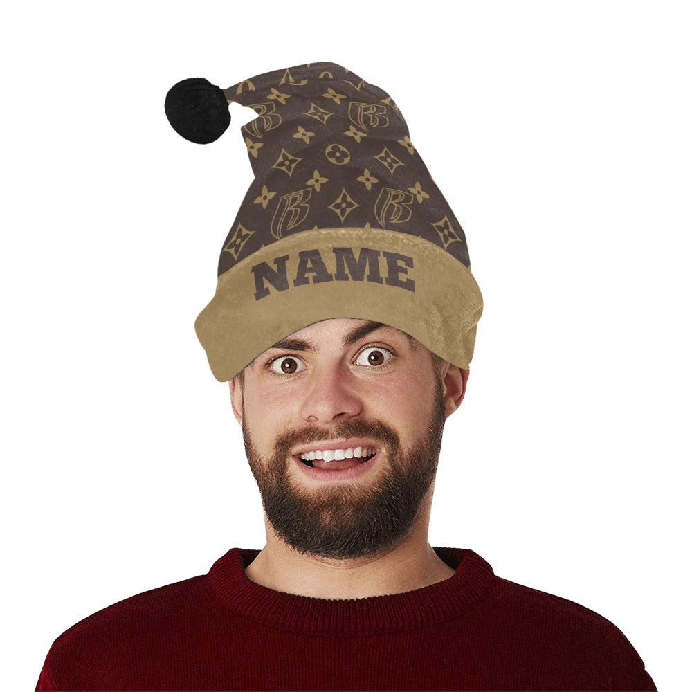 RR Christmas Flannel Santa Hat RR Louis Brwn