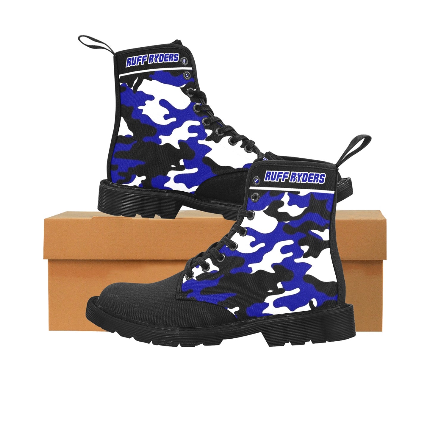Canvas Boots Blue Camo