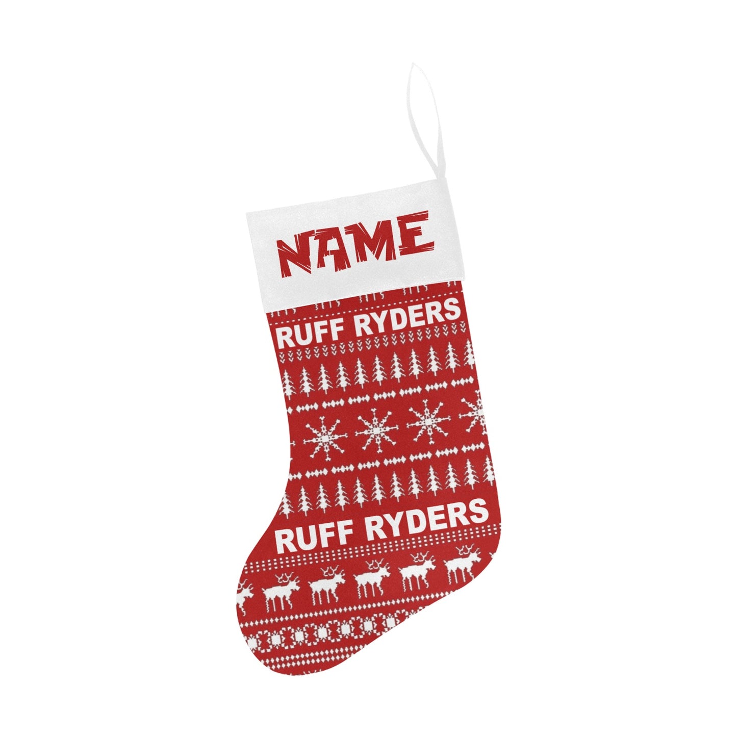 RR Christmas Stocking - Red Wht