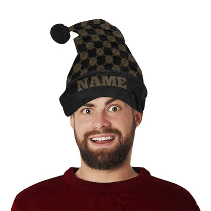 RR Christmas Flannel Santa Hat Brwn RR Gucci