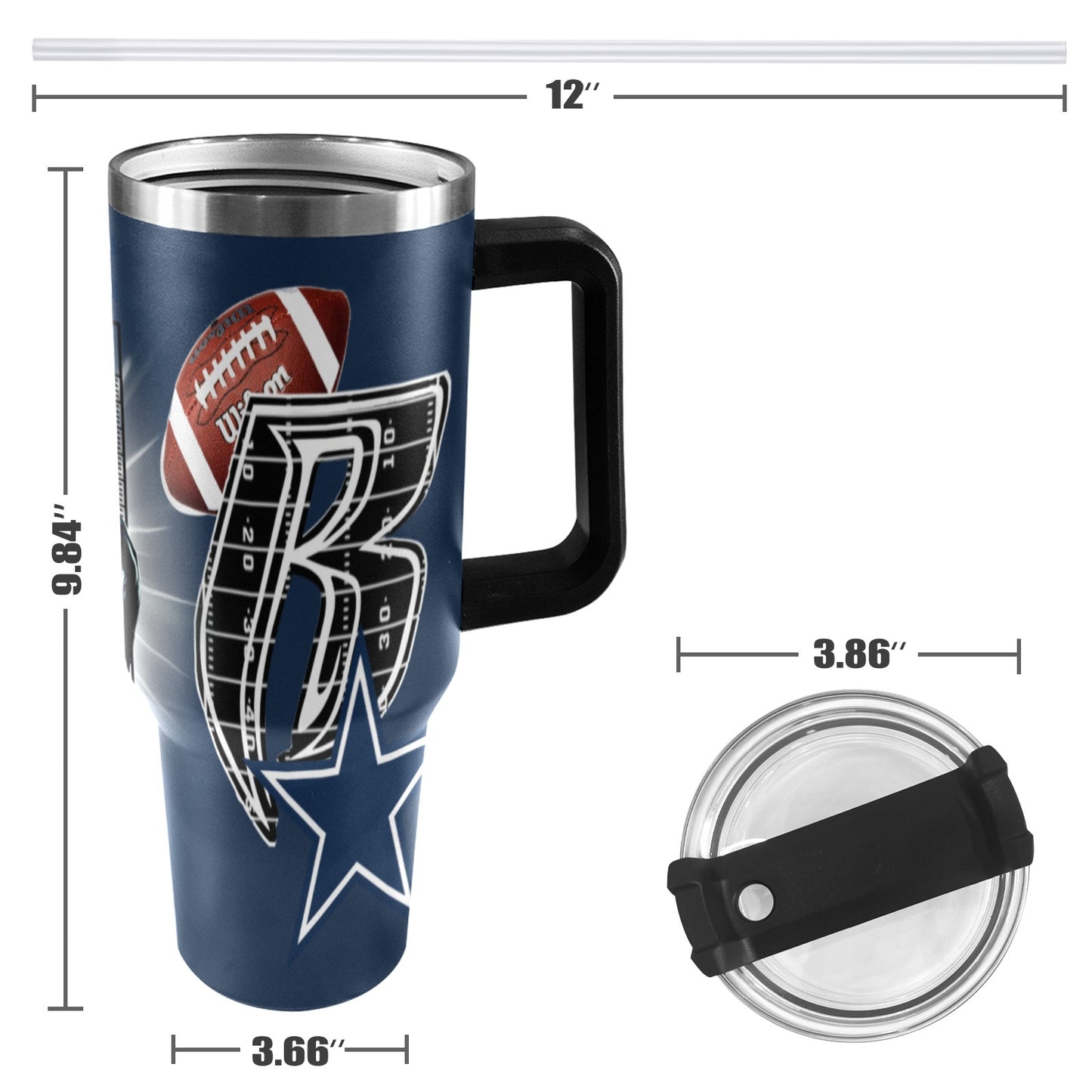 RR COWBOYS 40OZ STAINLESS STEEL TUMBLER 2025