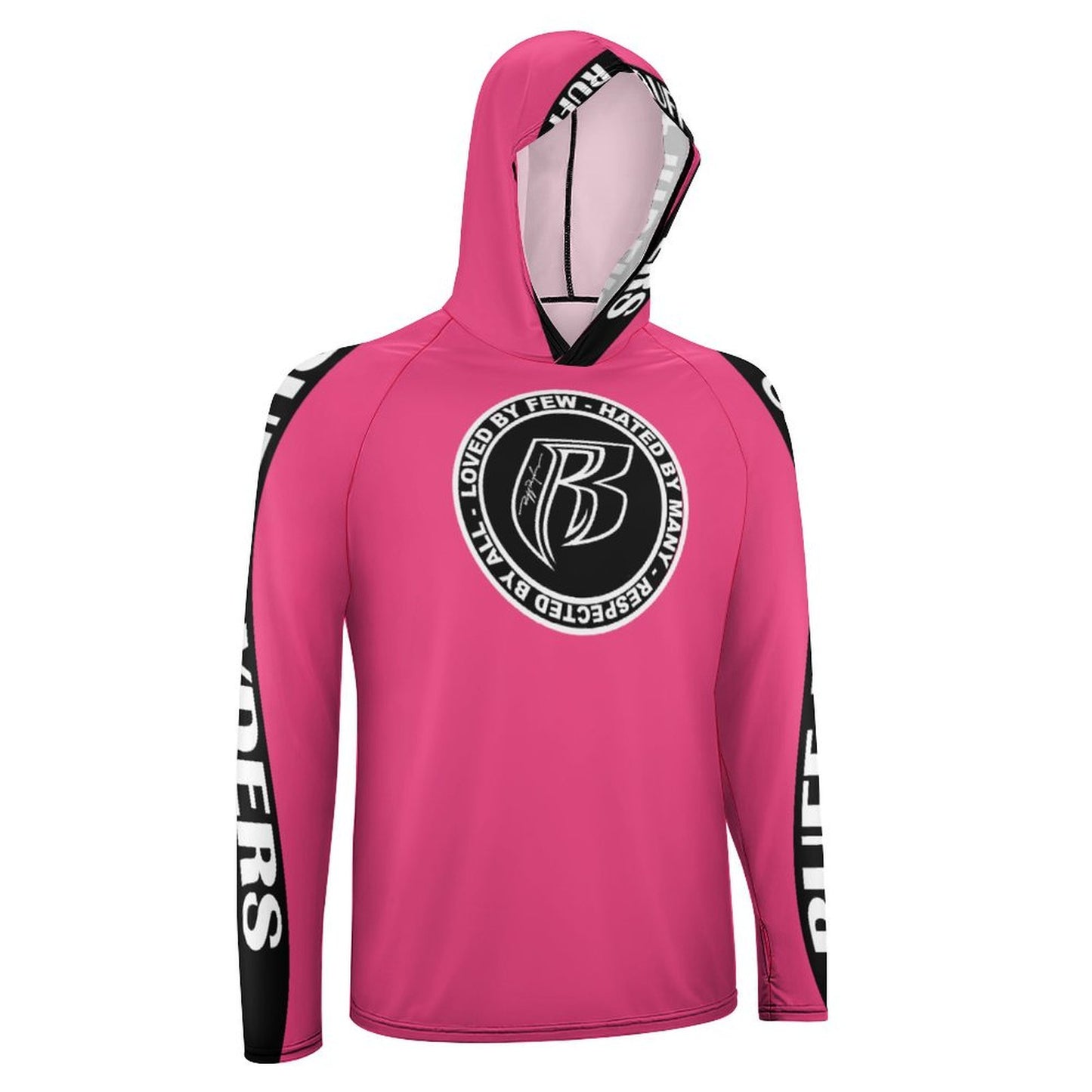 RR Long Sleeve Sun Protection Hoodie Pink - Add your name.