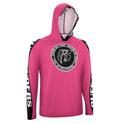 RR Long Sleeve Sun Protection Hoodie Pink - Add your name.