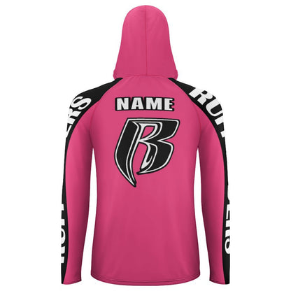 RR Long Sleeve Sun Protection Hoodie Pink - Add your name.