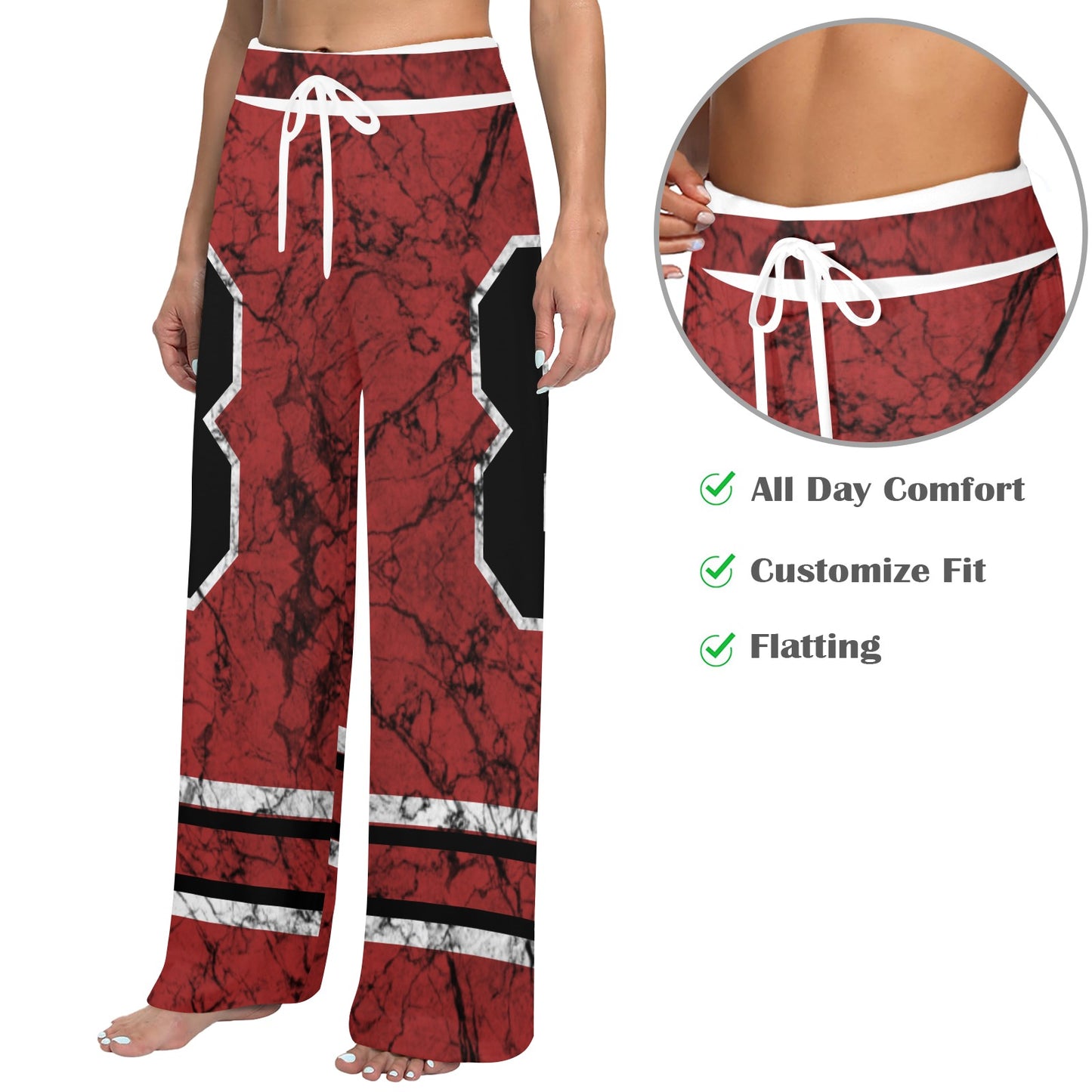 RR 88 Wide Leg Joggers Stonewash Red