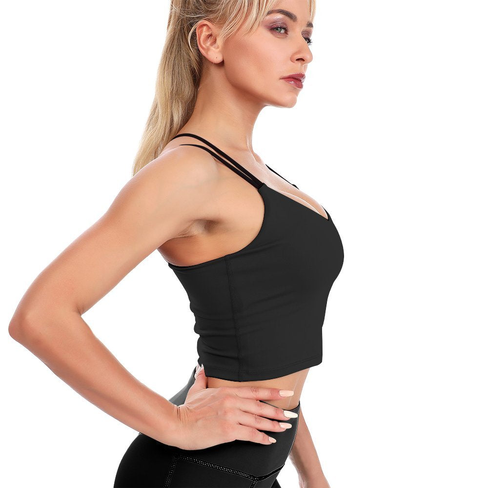 CMR Spaghetti Crossed Strap Cropped Tank