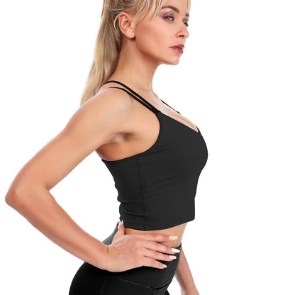 CMR Spaghetti Crossed Strap Cropped Tank