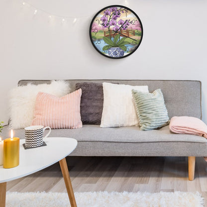 Plant Love 10x10 Wall Clock - Purple Orchid