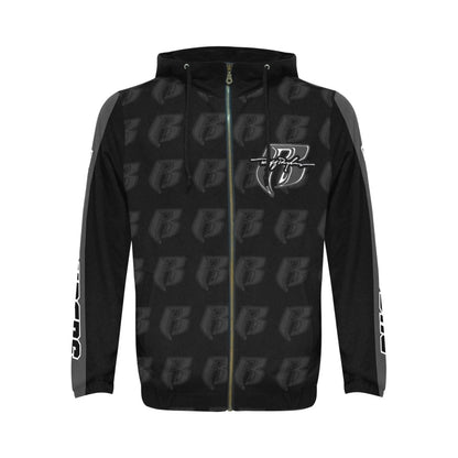 RR Blk Shadow Zippered Hoodie