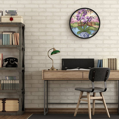 Plant Love 10x10 Wall Clock - Purple Orchid