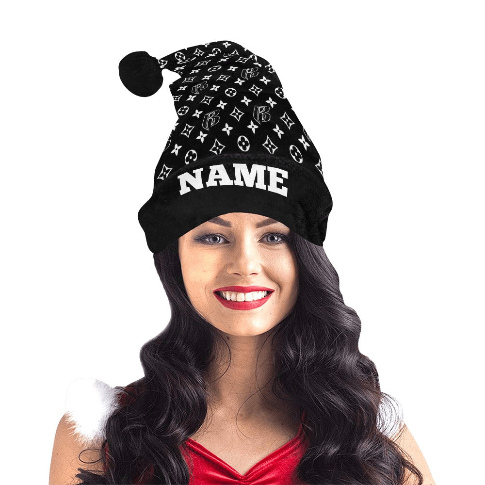 RR Christmas Flannel Santa Hat RR Louis Blk