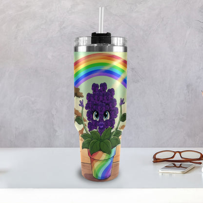 Plant Love African Violet 40oz Stainless Steel Tumbler