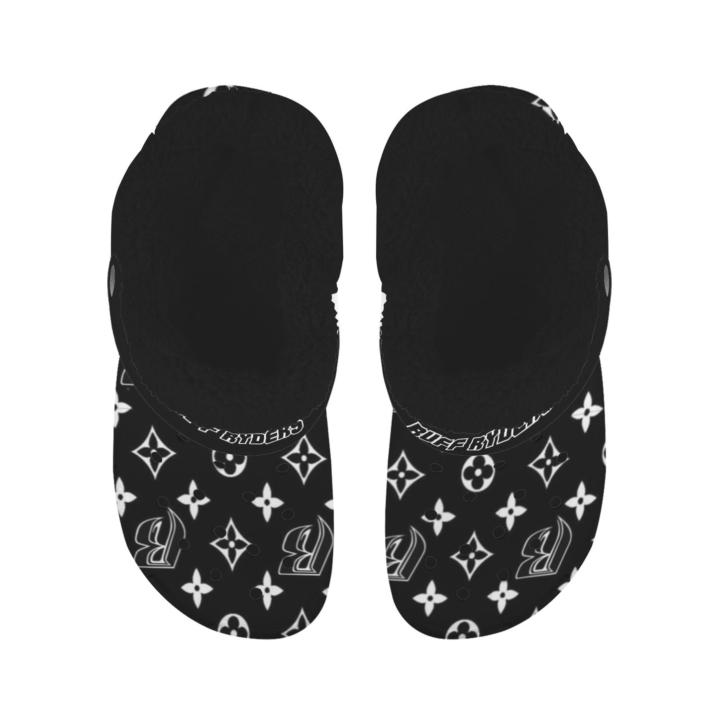 RR Christmas Fleece Lined Foam Clogs Blk RR Louis