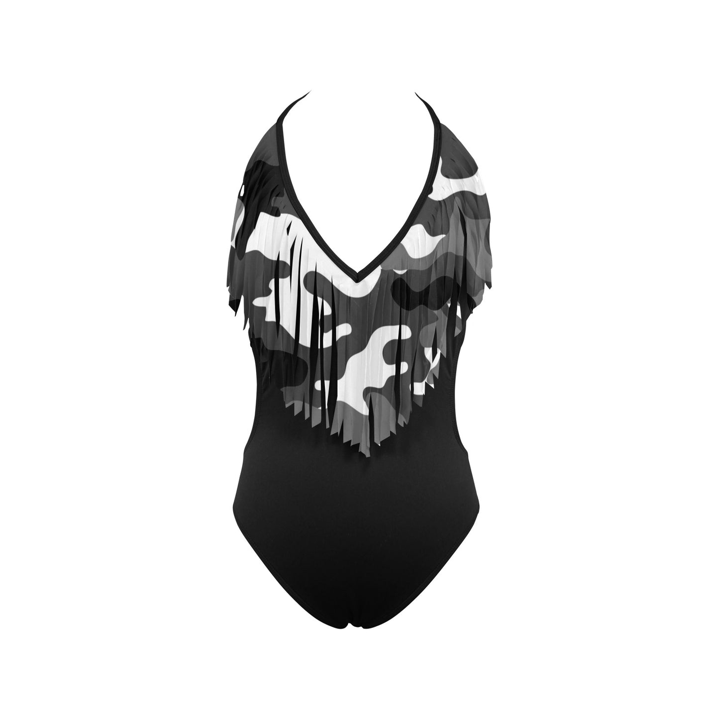 RR Camo Fringe One Piece Swimsuit