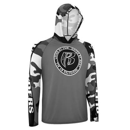 RR Long Sleeve Sun Protection Hoodie Gry/Camo - Add your name.