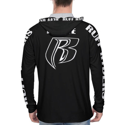 RR Long Sleeve Sun Protection Hoodie Blk - Add your name.