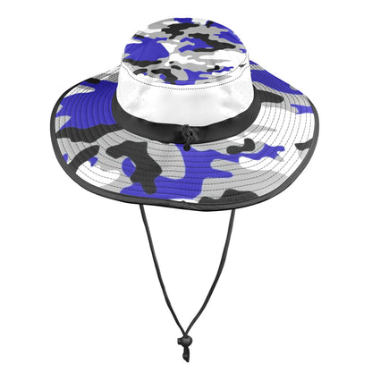 RR Wide Brim Sun Hat Royal Blue Camo