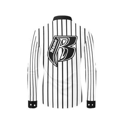 RR Long Sleeve Dress Shirt Wht Pinstripe
