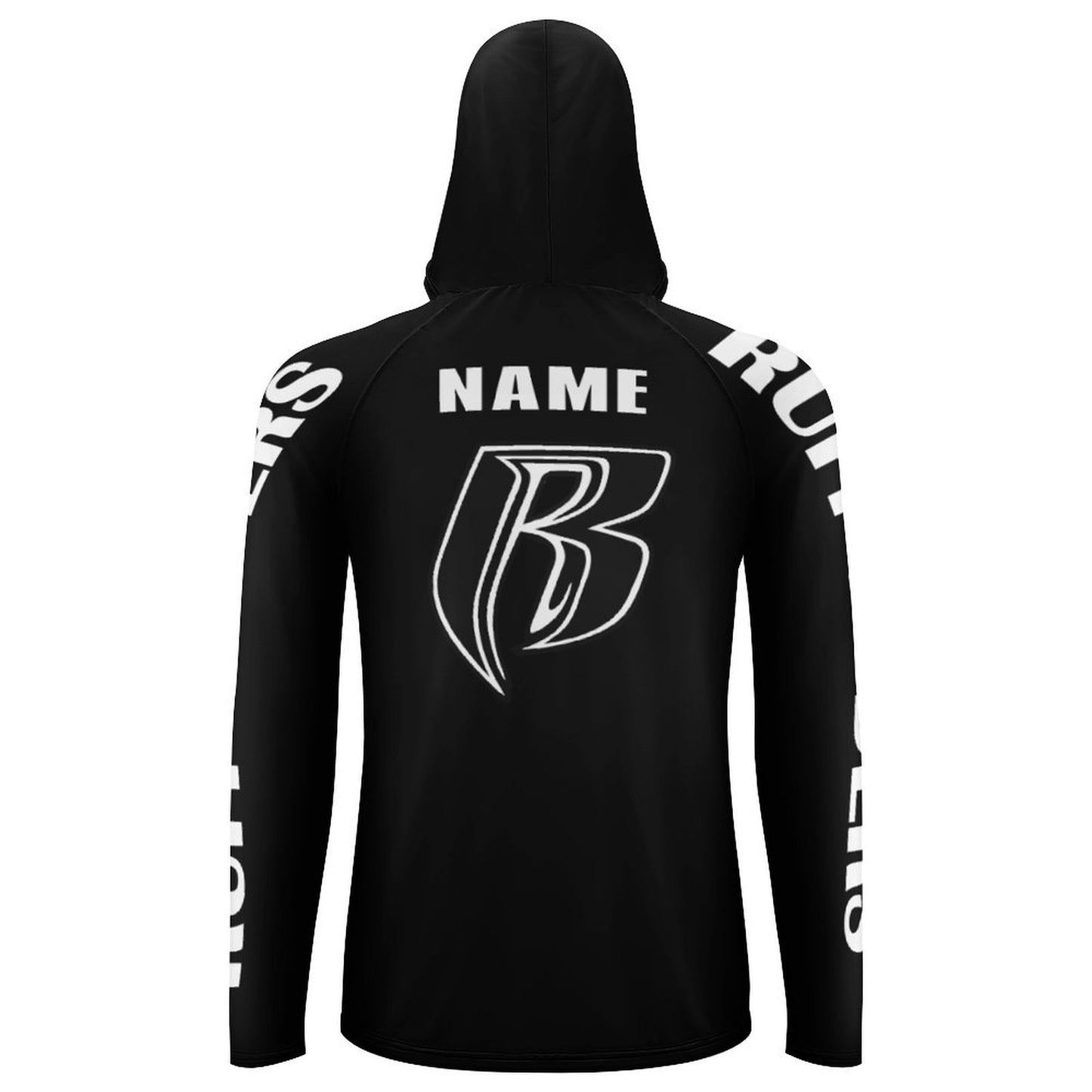 RR Long Sleeve Sun Protection Hoodie Blk - Add your name.
