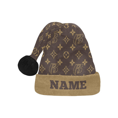 RR Christmas Flannel Santa Hat RR Louis Brwn