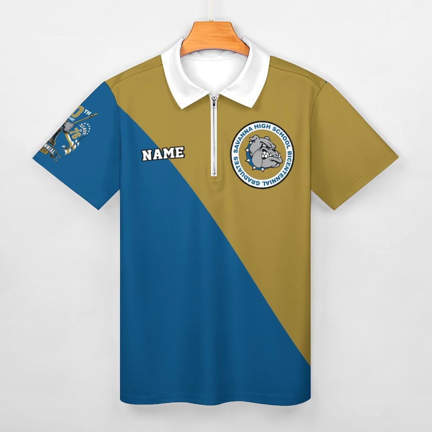 Savannah Bulldogs Short-Sleeve Zip Polo Shirt