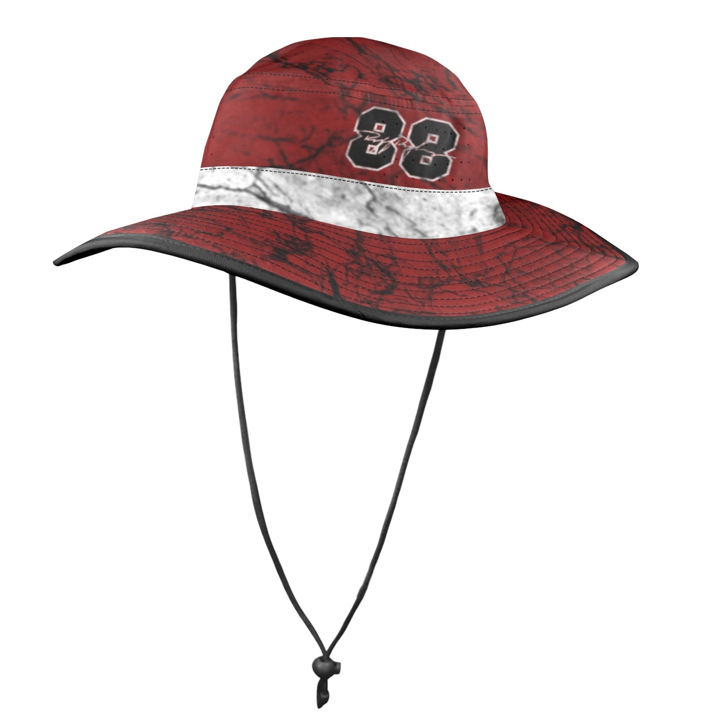 RR Stonewashed Wide Brim Bucket Hat Red