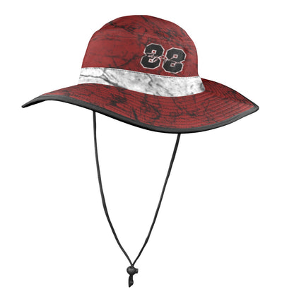 RR Stonewashed Wide Brim Bucket Hat Red